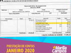 60ª PRESTAÇÃO DE CONTAS: JANEIRO/2020